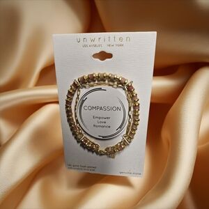 New Unwritten Goldtone and Pink Bracelet